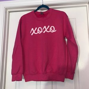 Pink XOXO crew neck